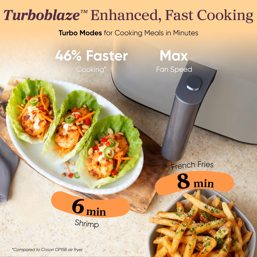 TurboBlaze™ 6.0-Quart Air Fryer - Light Gray